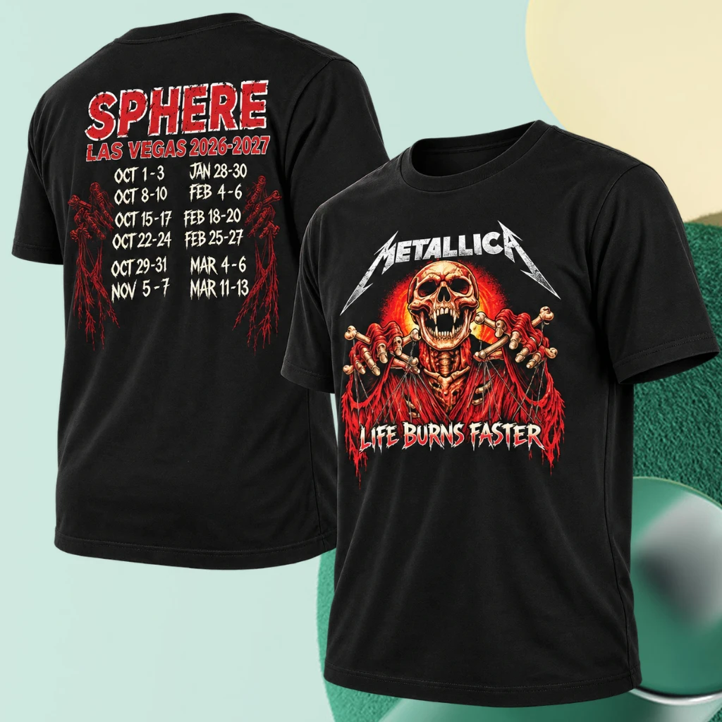 Metallica Skull Puppet Las Vegas Sphere 2026 T-Shirt