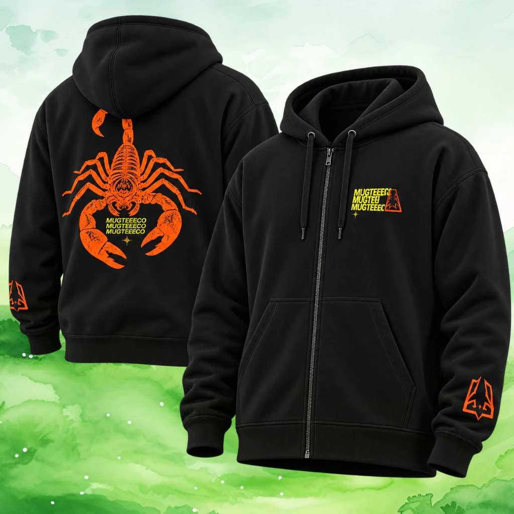 Rocket From The Crypt Scream Framkenstein Scorpion Two Sided Zip Up Hoodie